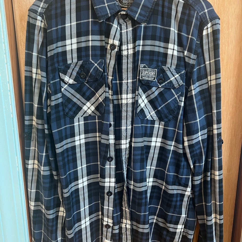 Superdry Men's Blue Plaid Shirt